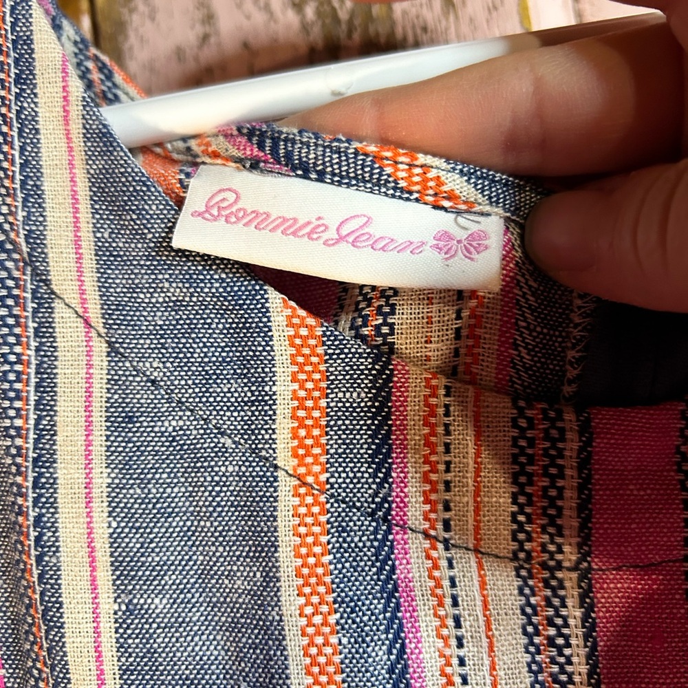 Bonnie Jean Multicolor Striped Kids Dress - Picture 3 of 4